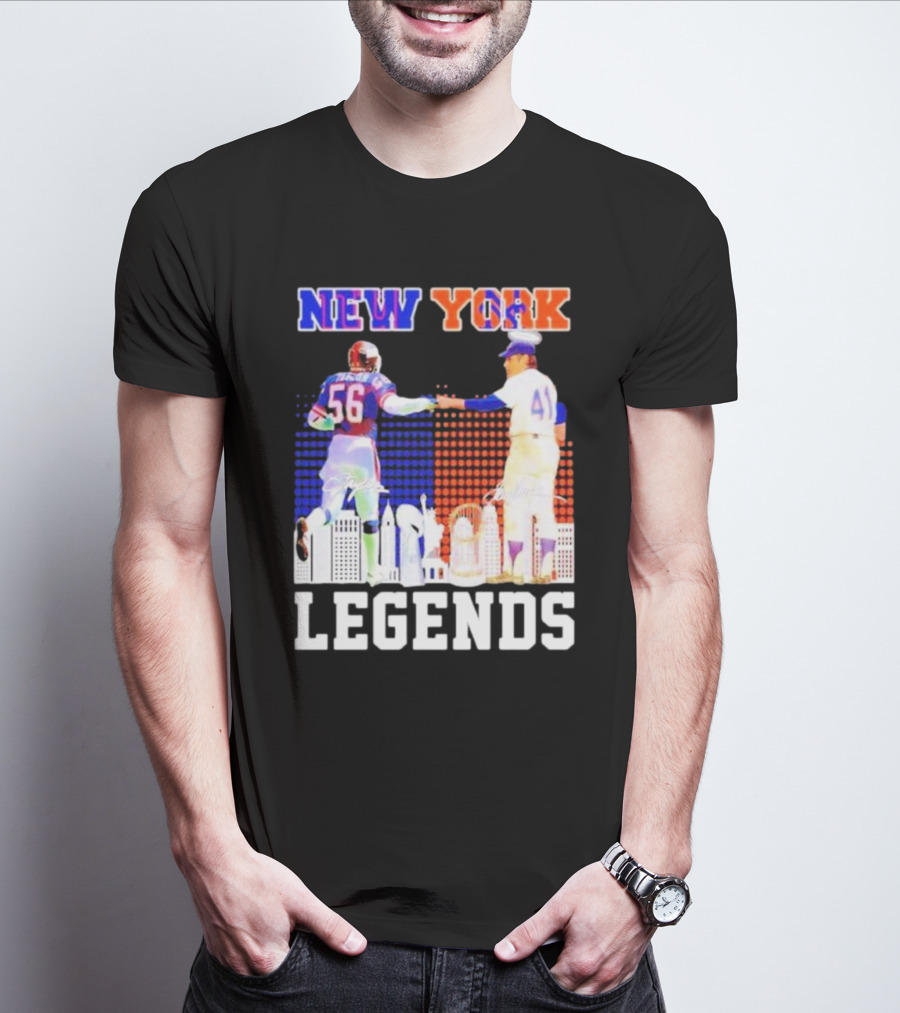 New York Lawrence Taylor Tom Seaver Legends Signatures T-Shirt