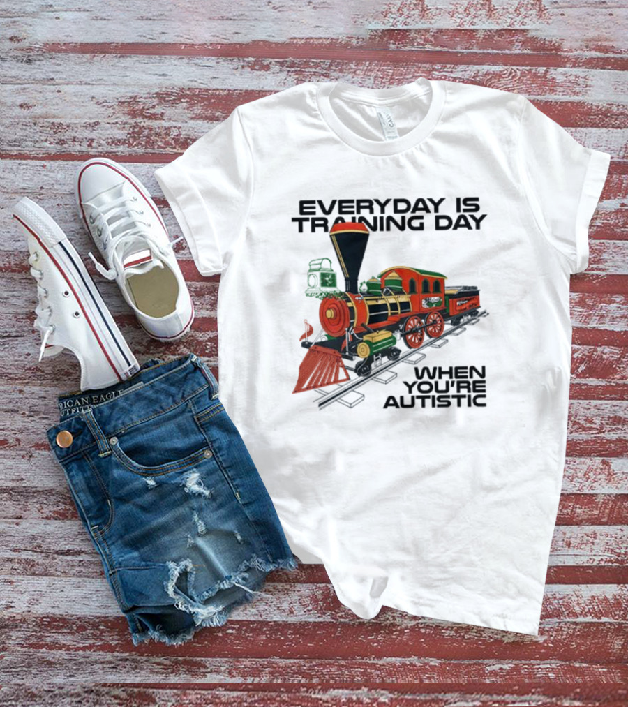Everyday Is Training Day When You’re Autistic Colorful Train T-Shirt
