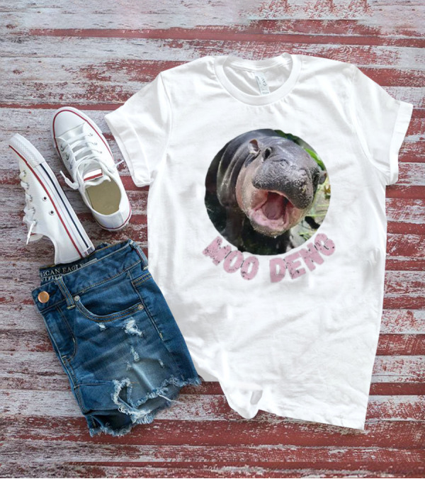 Moo Deng Cute Baby Hippo Picture Thai Bouncy Pig T-Shirt