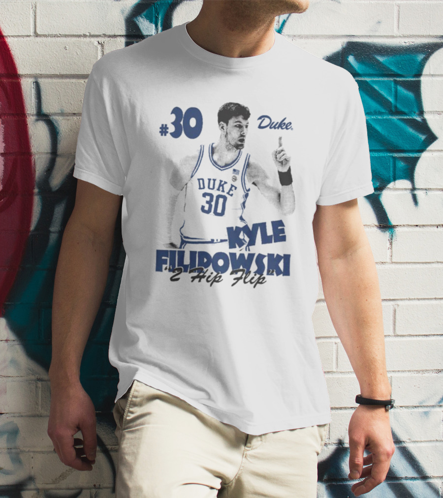 Kyle Filipowski Duke #30 2 Hip Flip T-Shirt