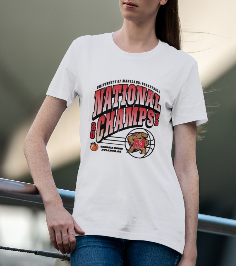 University Of Maryland Basketball 2002 National Champs Georgia Dome Atlanta T-Shirt