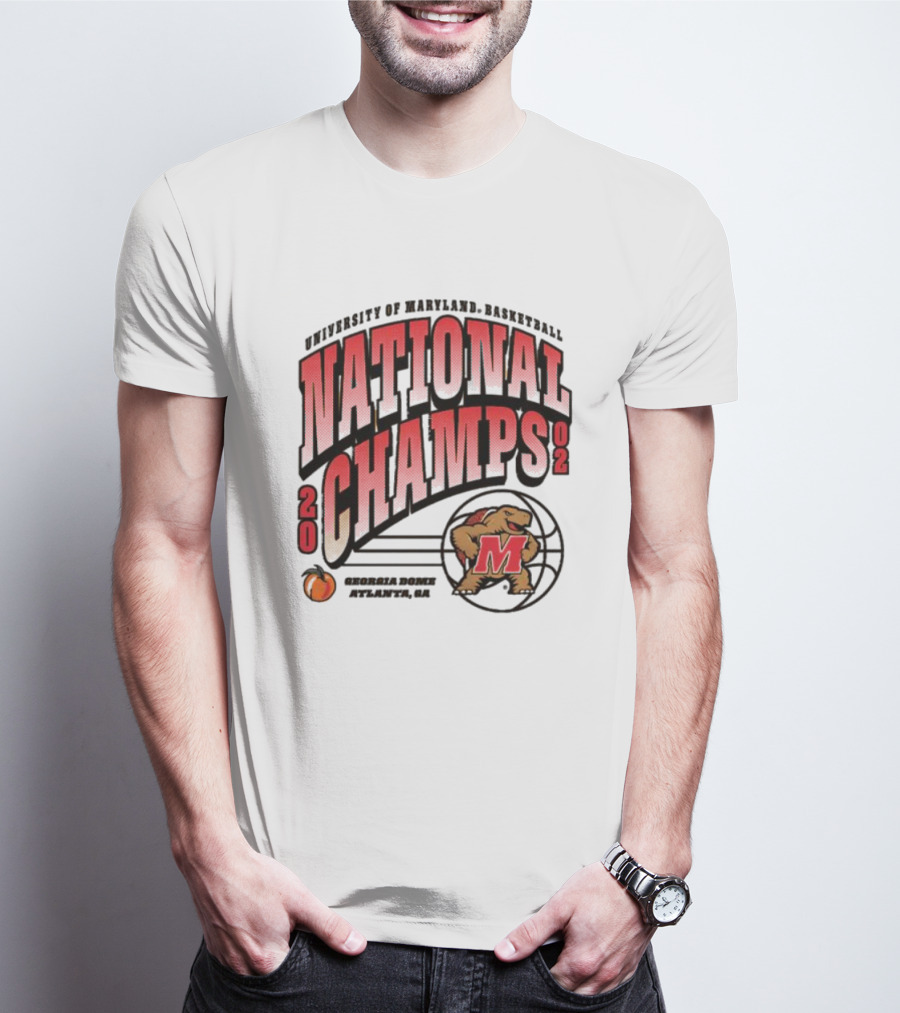 University Of Maryland Basketball 2002 National Champs Georgia Dome Atlanta T-Shirt