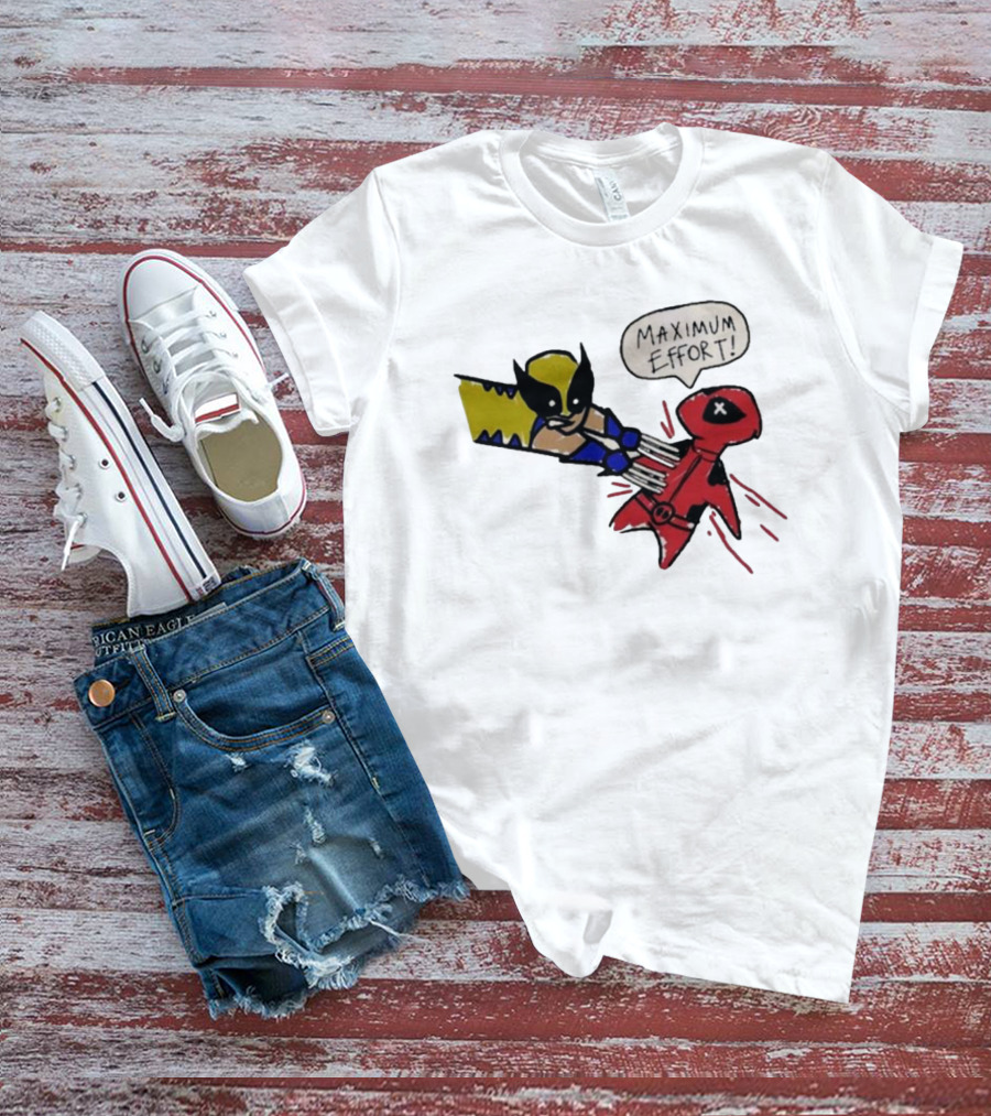 Maximum Effort Deadpool Stabbed By Wolverine T-Shirt