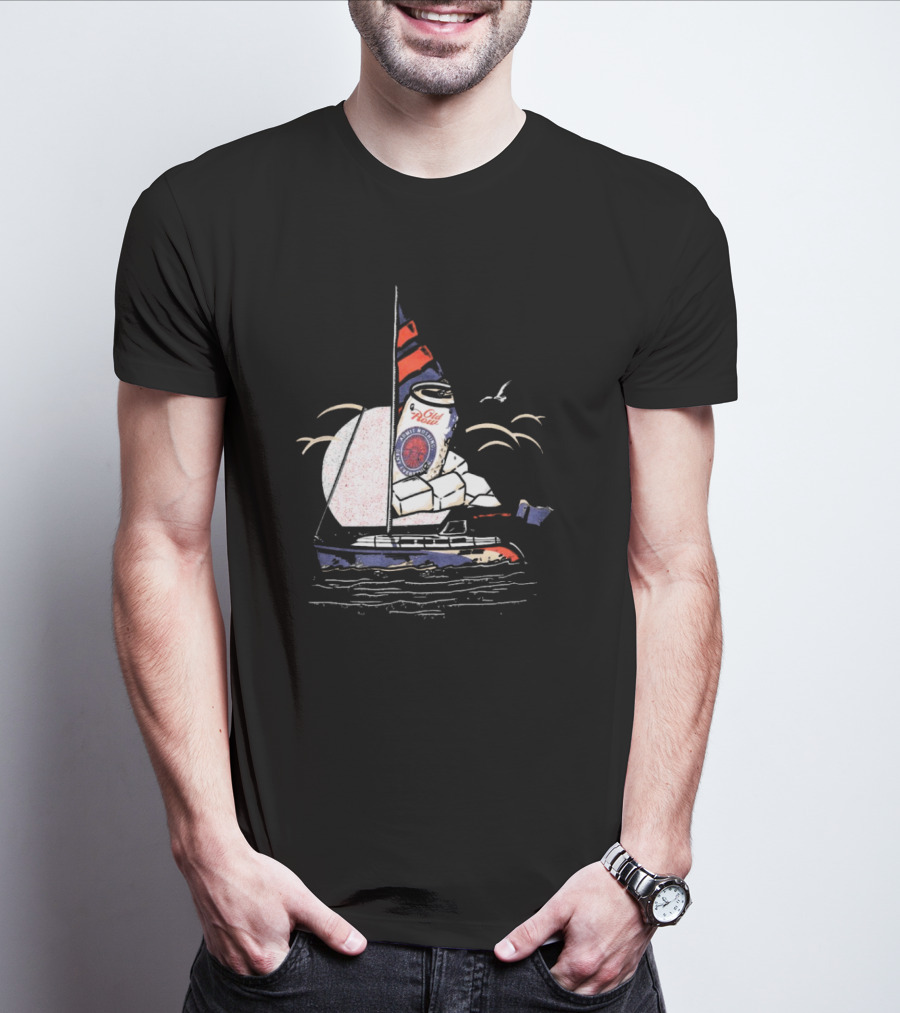 Old Milwaukee Can Sailboat Retro T-Shirt