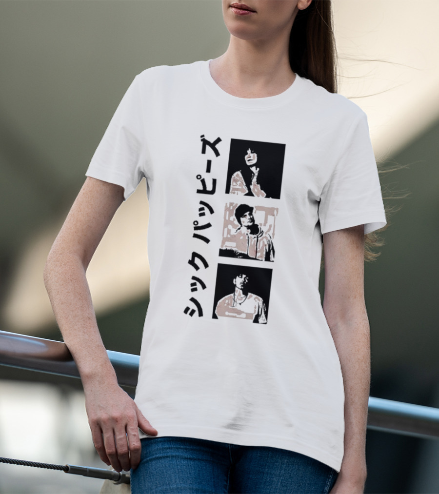 Sick Puppies Wave The Bull Square シックパピーズ Vertical Trio Image T-Shirt