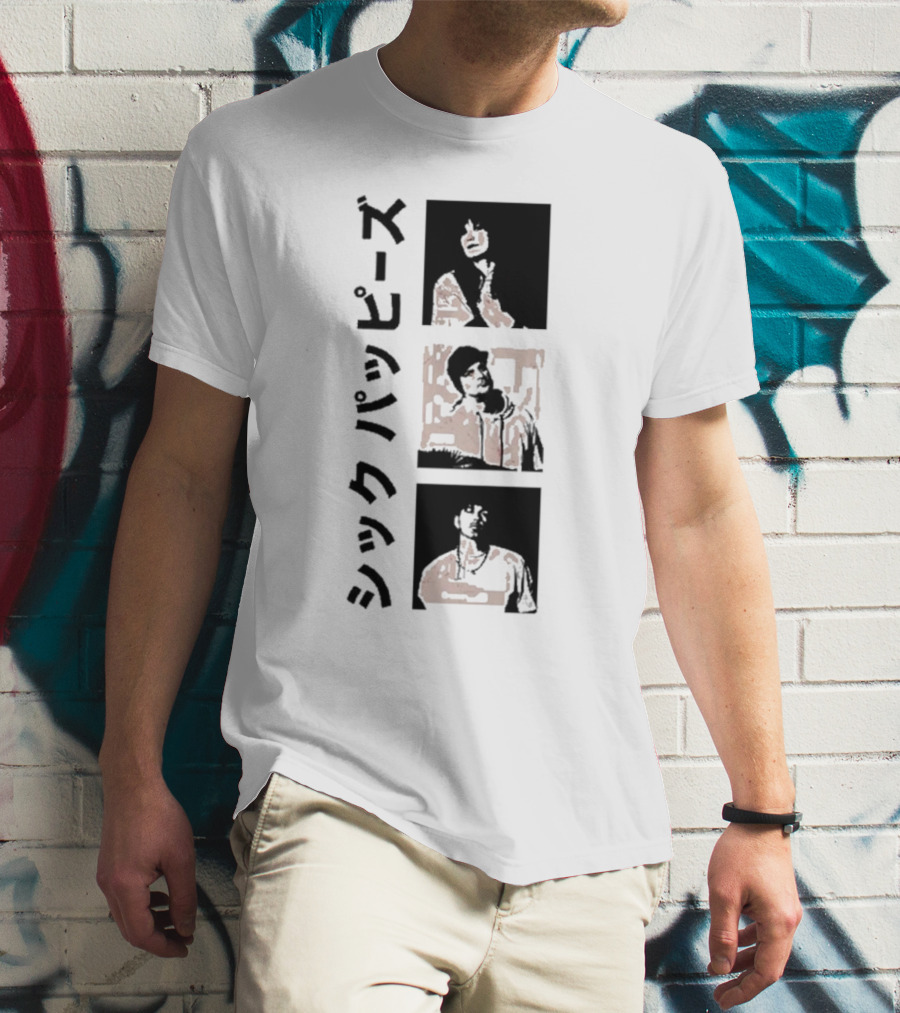 Sick Puppies Wave The Bull Square シックパピーズ Vertical Trio Image T-Shirt