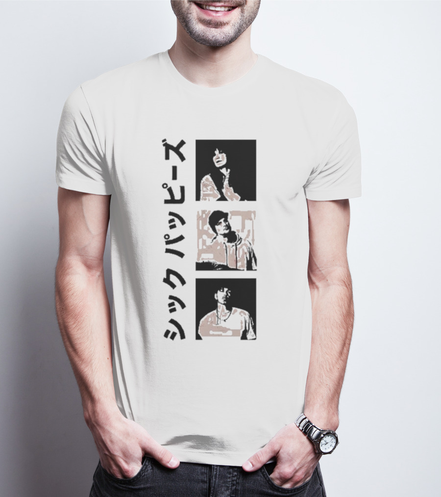 Sick Puppies Wave The Bull Square シックパピーズ Vertical Trio Image T-Shirt