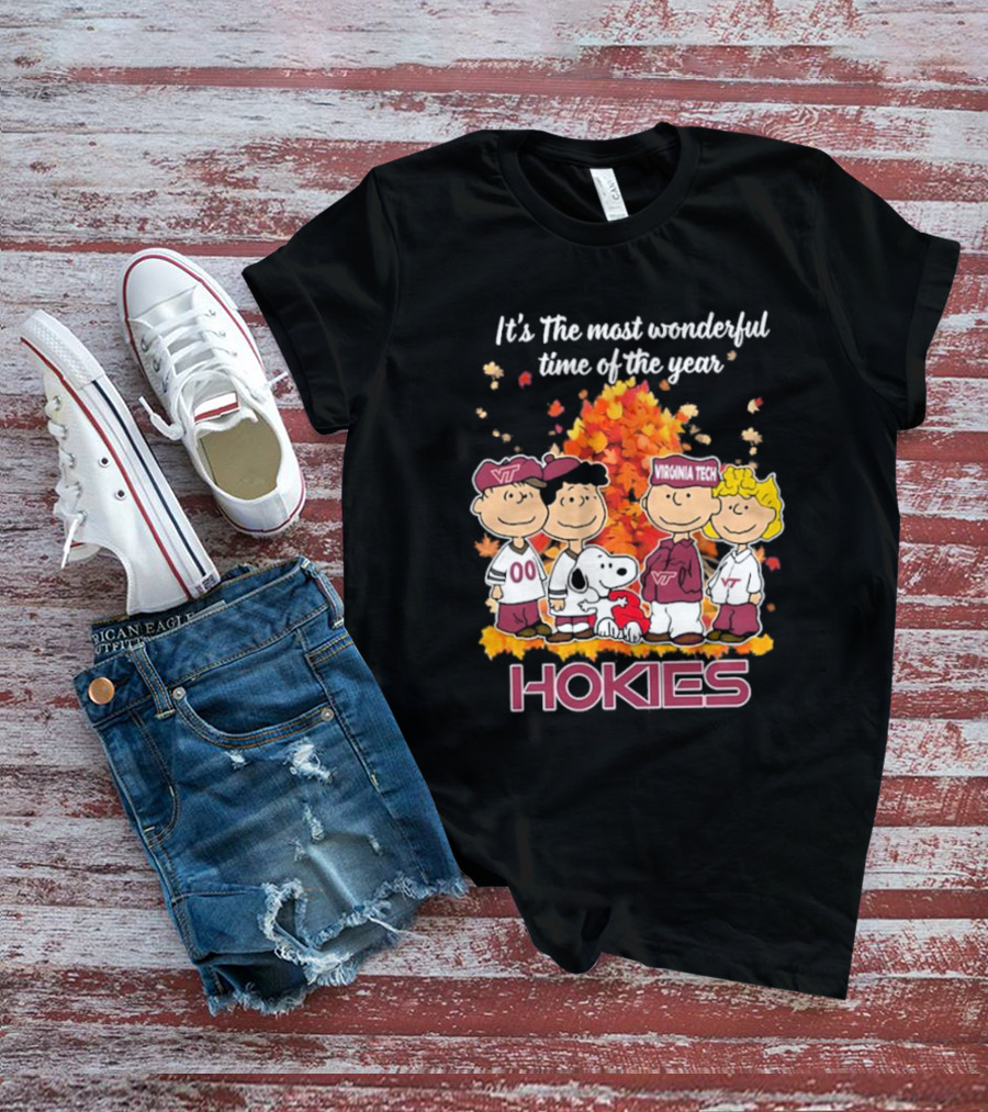 Snoopy Virginia Tech Hokies Peanuts Friends Wonderful Time Of The Year T-Shirt
