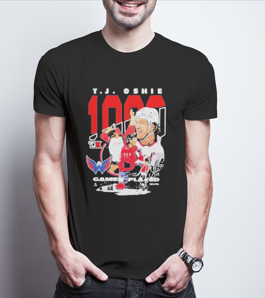 T.J. Oshie 1000 Games Played Washington Capitals TJ1k T-Shirt
