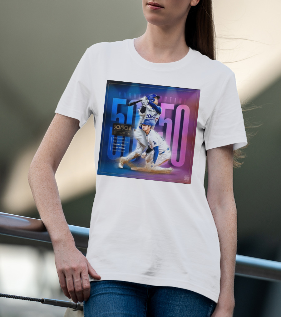 Shohei Ohtani 50/50 First Player MLB History 50 Home Runs And Steals Dodgers T-Shirt