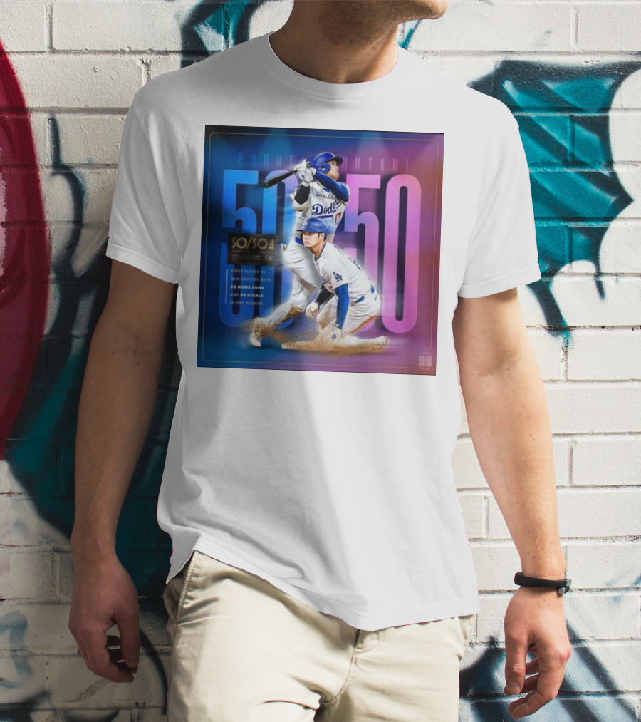 Shohei Ohtani 50/50 First Player MLB History 50 Home Runs And Steals Dodgers T-Shirt