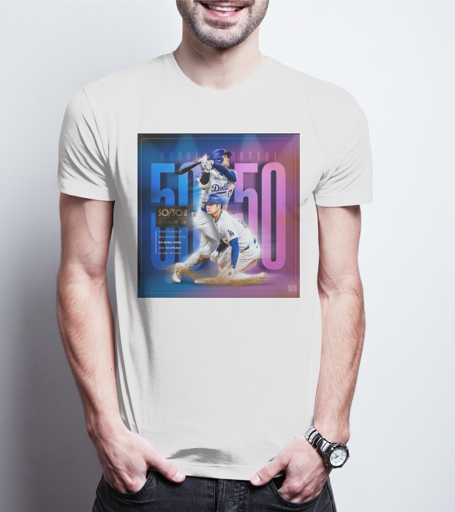 Shohei Ohtani 50/50 First Player MLB History 50 Home Runs And Steals Dodgers T-Shirt