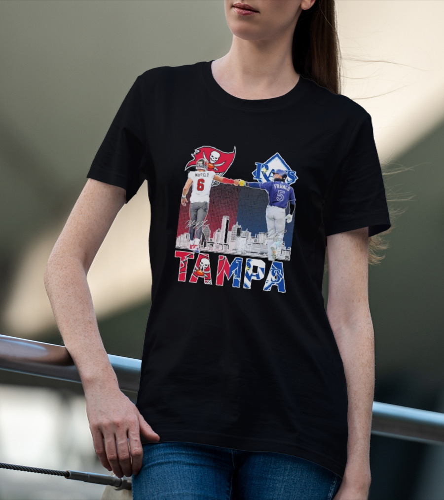 Mayfield 6 Buccaneers Franco 5 Rays Tampa City Collaboration T-Shirt