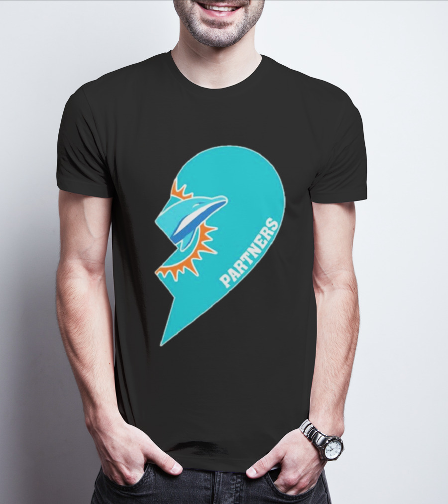 Miami Dolphins Partners Half Heart T-Shirt