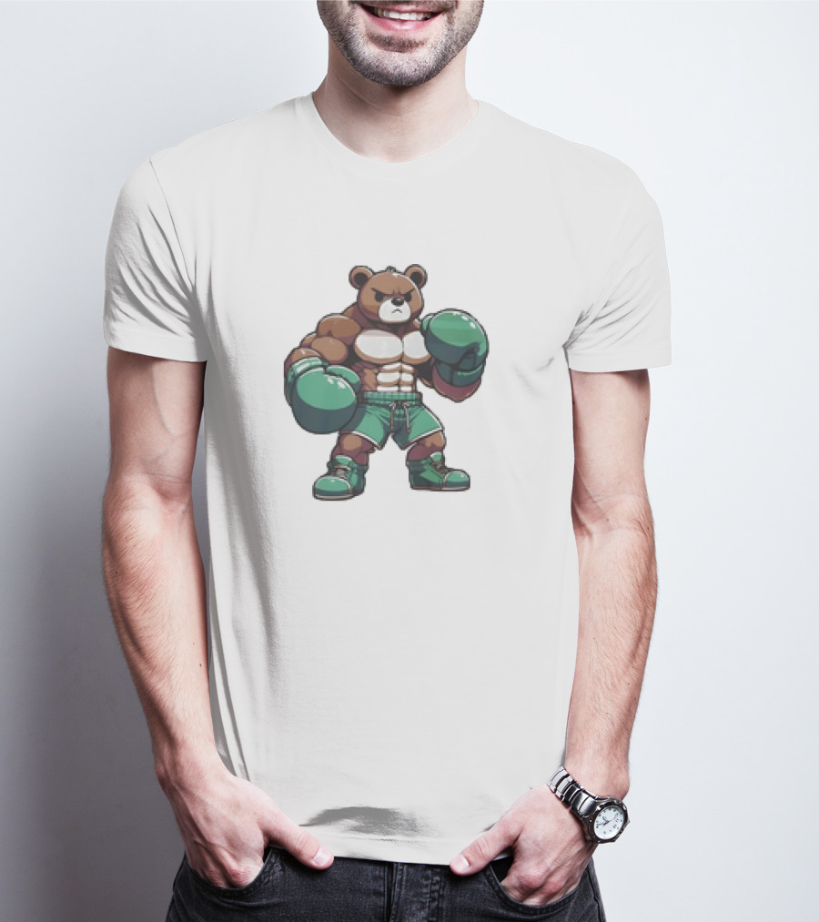 Canelo Teddy Bear Boxer In Green Gloves And Shorts T-Shirt