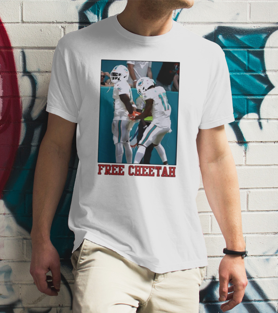 Free Cheetah Miami Dolphins Football Players T-Shirt