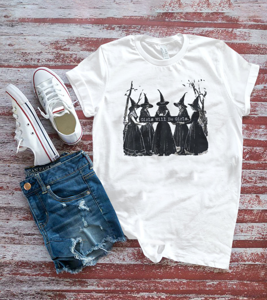 Girls Will Be Girls Witch Circle T-Shirt