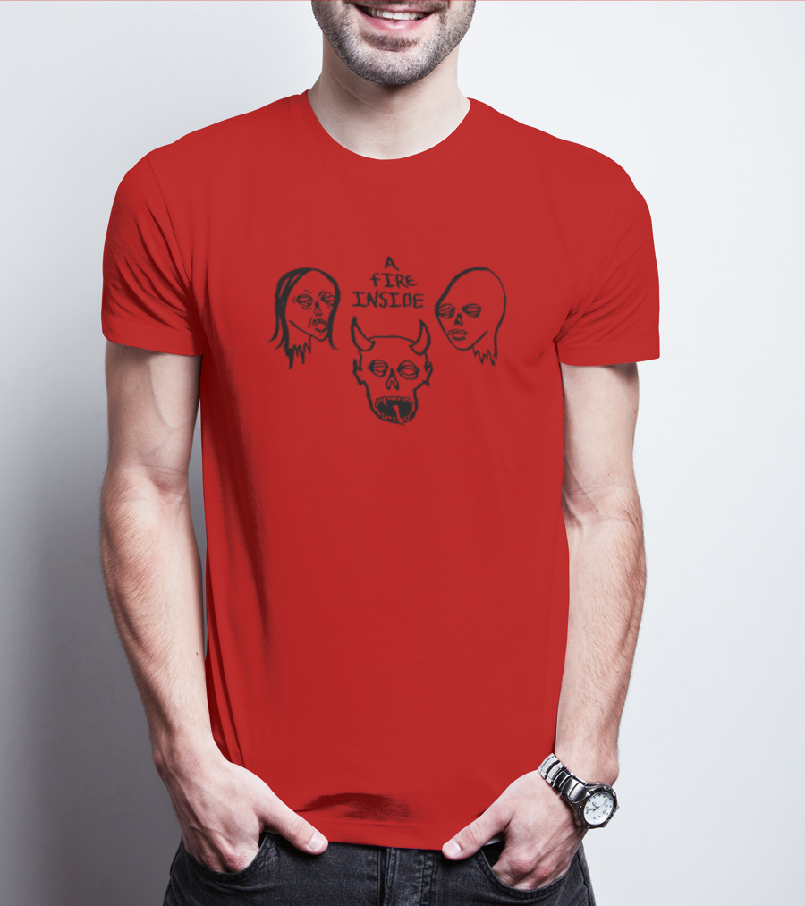 A Fire Inside Faces Ivory Trio Sketch T-Shirt