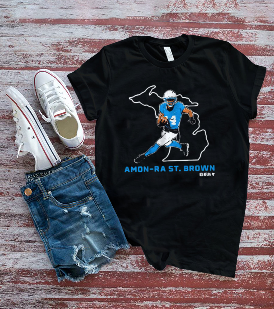 Amon-Ra St. Brown Detroit Lions NFLPA Michigan T-Shirt