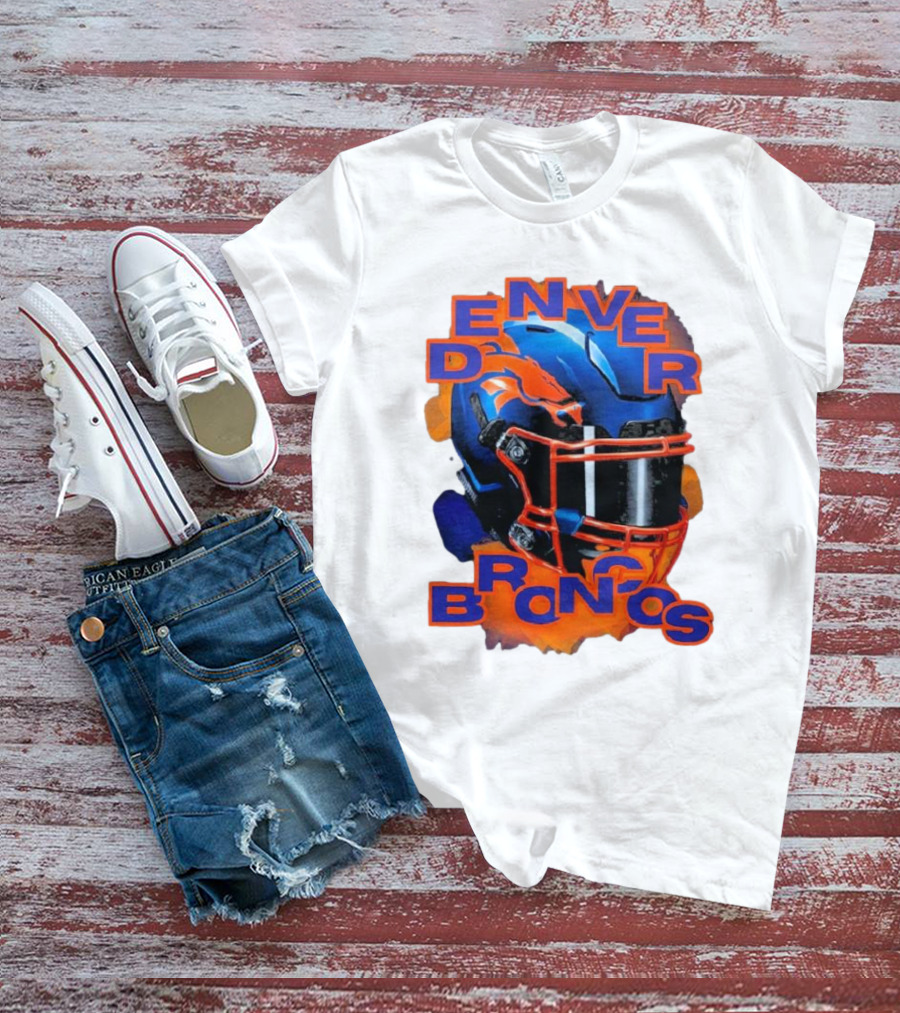 Denver Broncos Helmet Team Sports T-Shirt