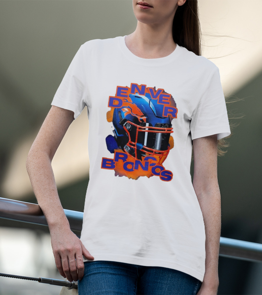 Denver Broncos Helmet Team Sports T-Shirt