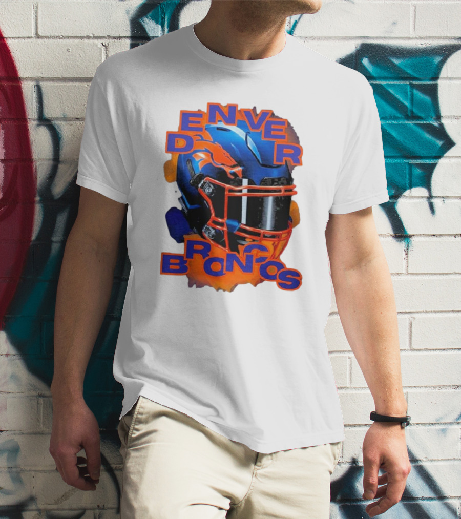Denver Broncos Helmet Team Sports T-Shirt