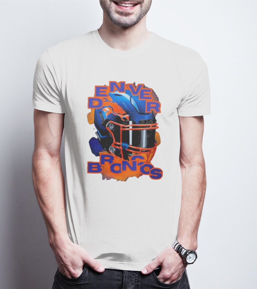 Denver Broncos Helmet Team Sports T-Shirt