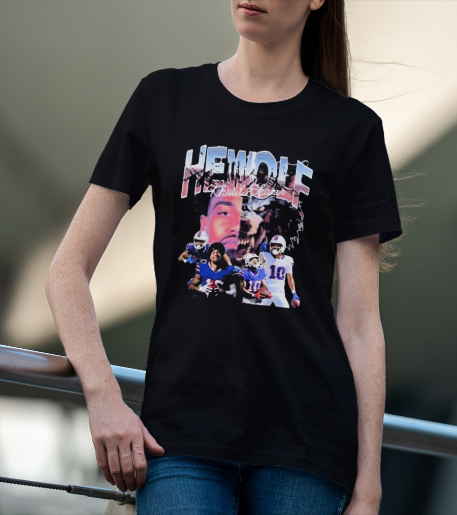 HeWolf Khalil Shakir Buffalo Bills NFL Players Wolf Fusion T-Shirt