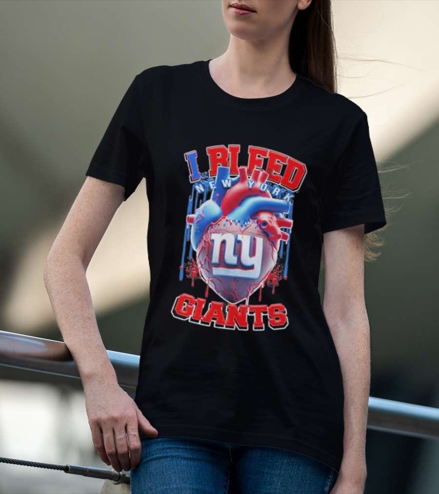 I Bleed New York Giants Ny Heart T-Shirt