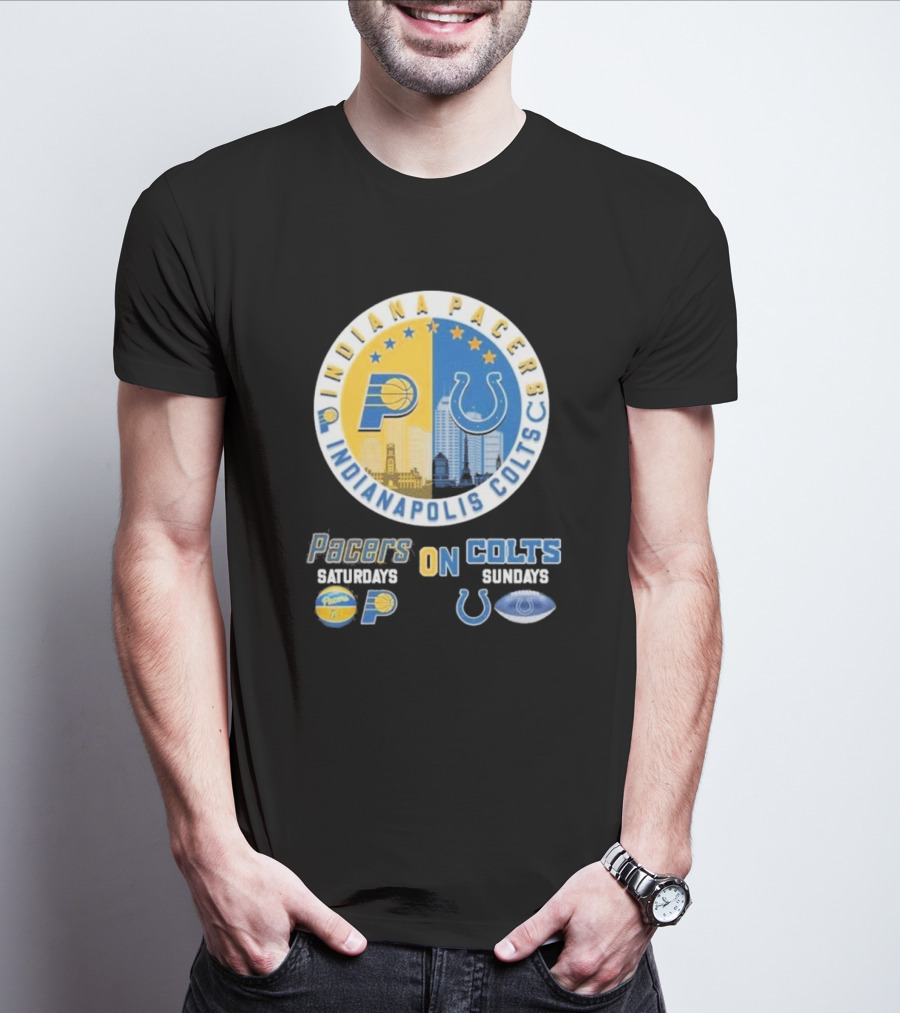 Indiana Pacers Indianapolis Colts Saturdays Pacers On Sundays Colts T-Shirt