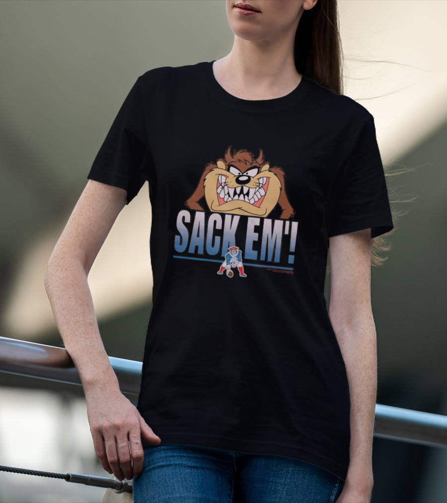Sack Em' Looney Tunes Taz X New England Patriots NFL T-Shirt