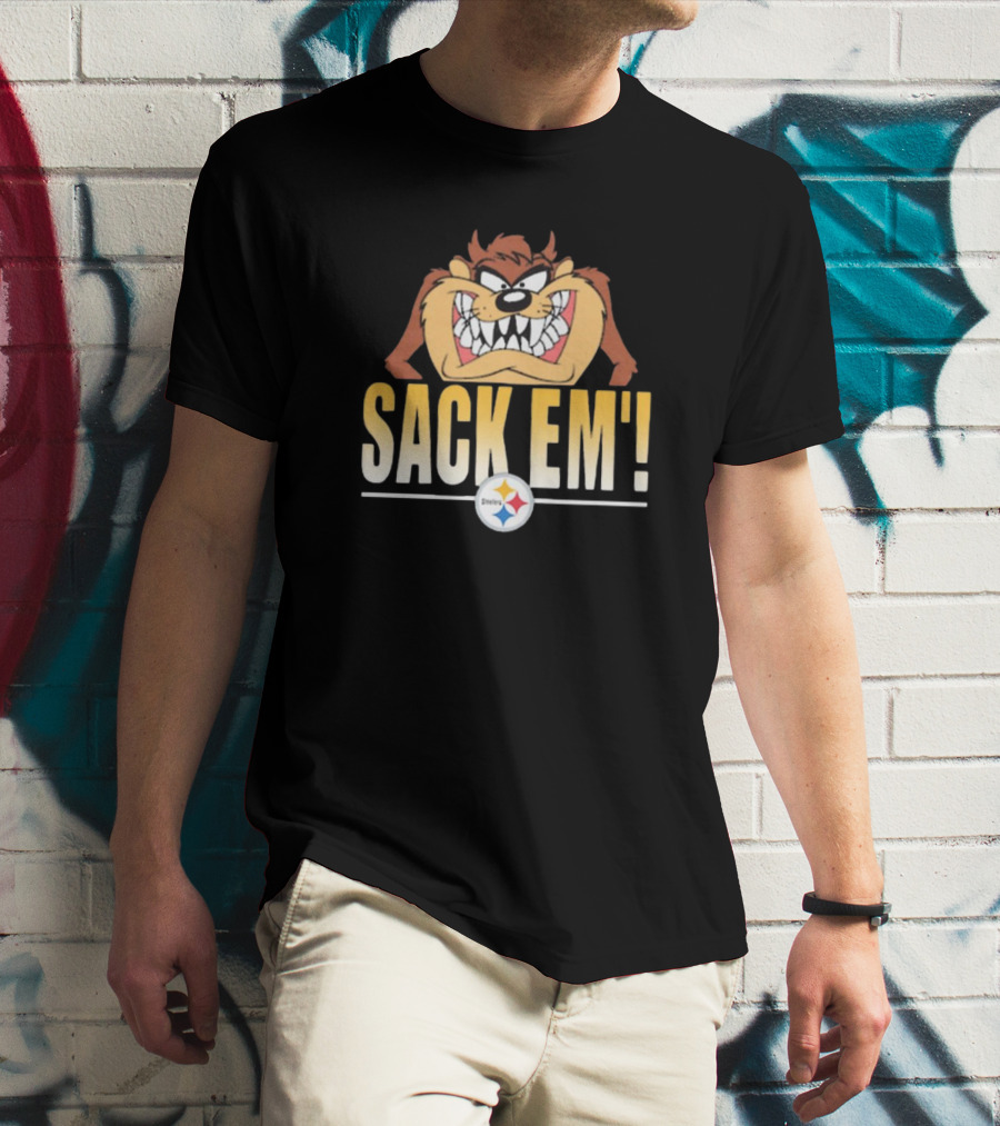 Looney Tunes Taz Sack Em’ Pittsburgh Steelers NFL T-Shirt