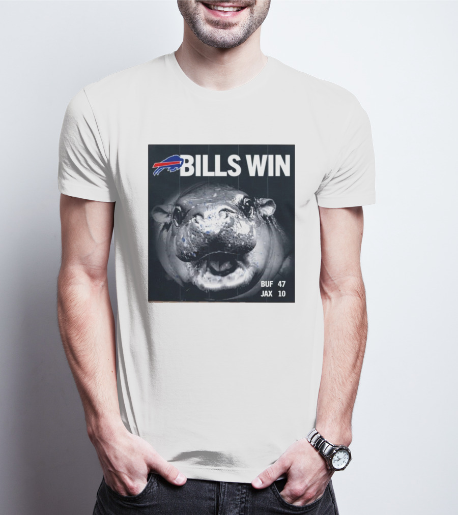 BILLS WIN Buffalo Bills Mafia GoBills Moodeng BUF 47 JAX 10 T-Shirt
