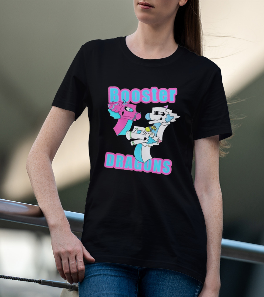 Booster Dragons Colorful Cartoon Characters T-Shirt