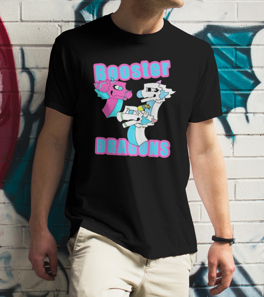 Booster Dragons Colorful Cartoon Characters T-Shirt