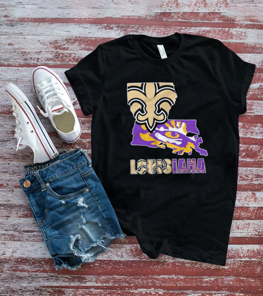 Louisiana Fleur-de-lis And Tiger Eye Graphics T-Shirt