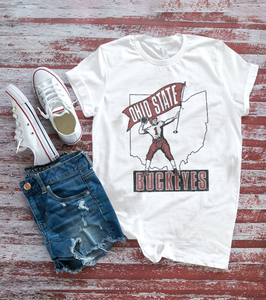Ohio State Buckeyes Player #1 Vintage Football Home Territory T-Shirt
