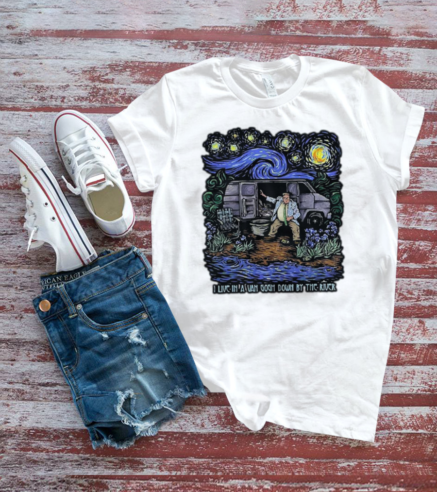 I Live In A Van Gogh Down By The River Starry Night Scene T-Shirt