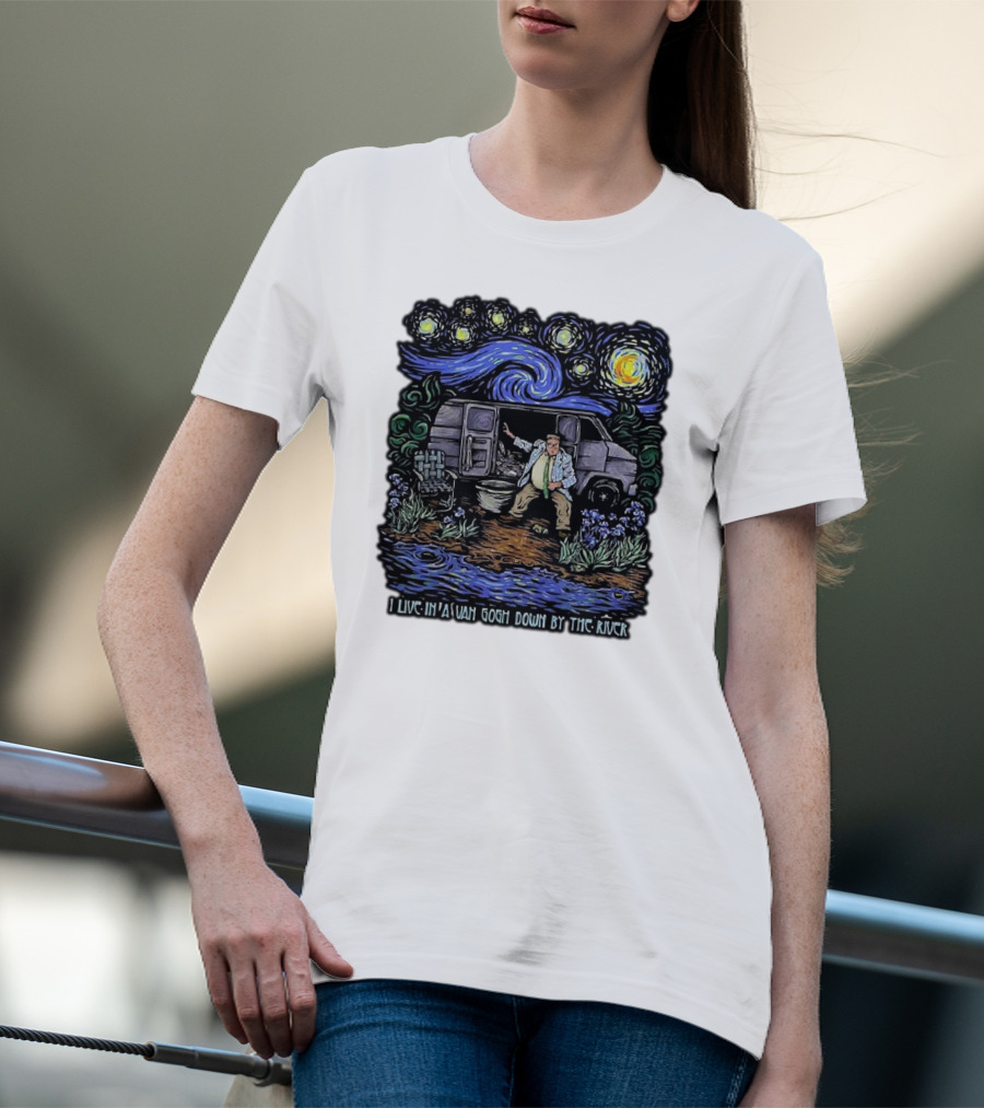 I Live In A Van Gogh Down By The River Starry Night Scene T-Shirt