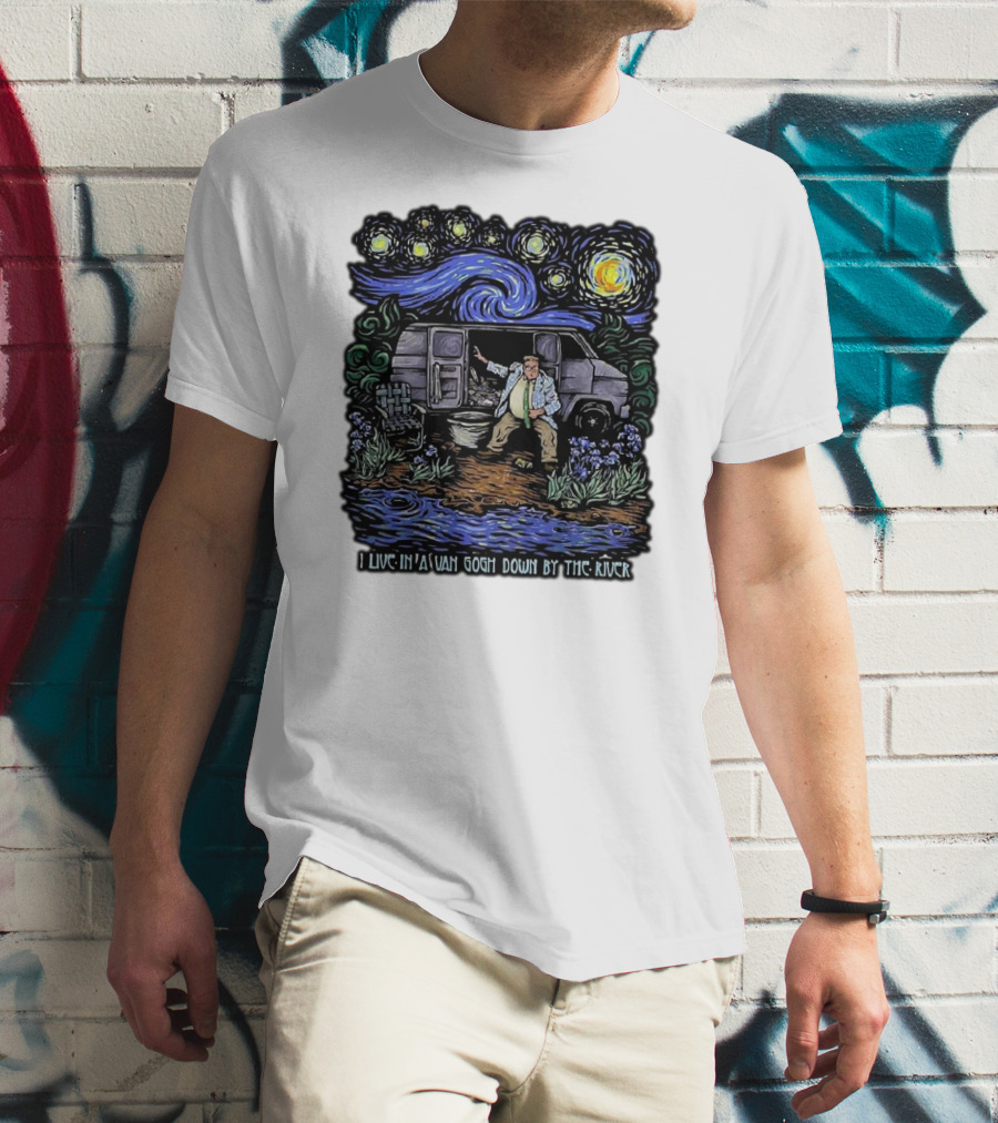 I Live In A Van Gogh Down By The River Starry Night Scene T-Shirt