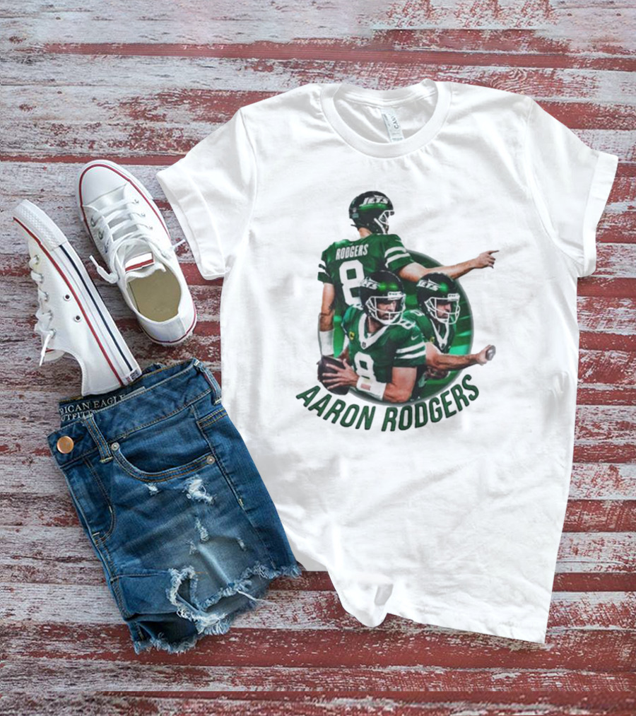 Aaron Rodgers New York Jets NFL Quarterback Number 8 T-Shirt