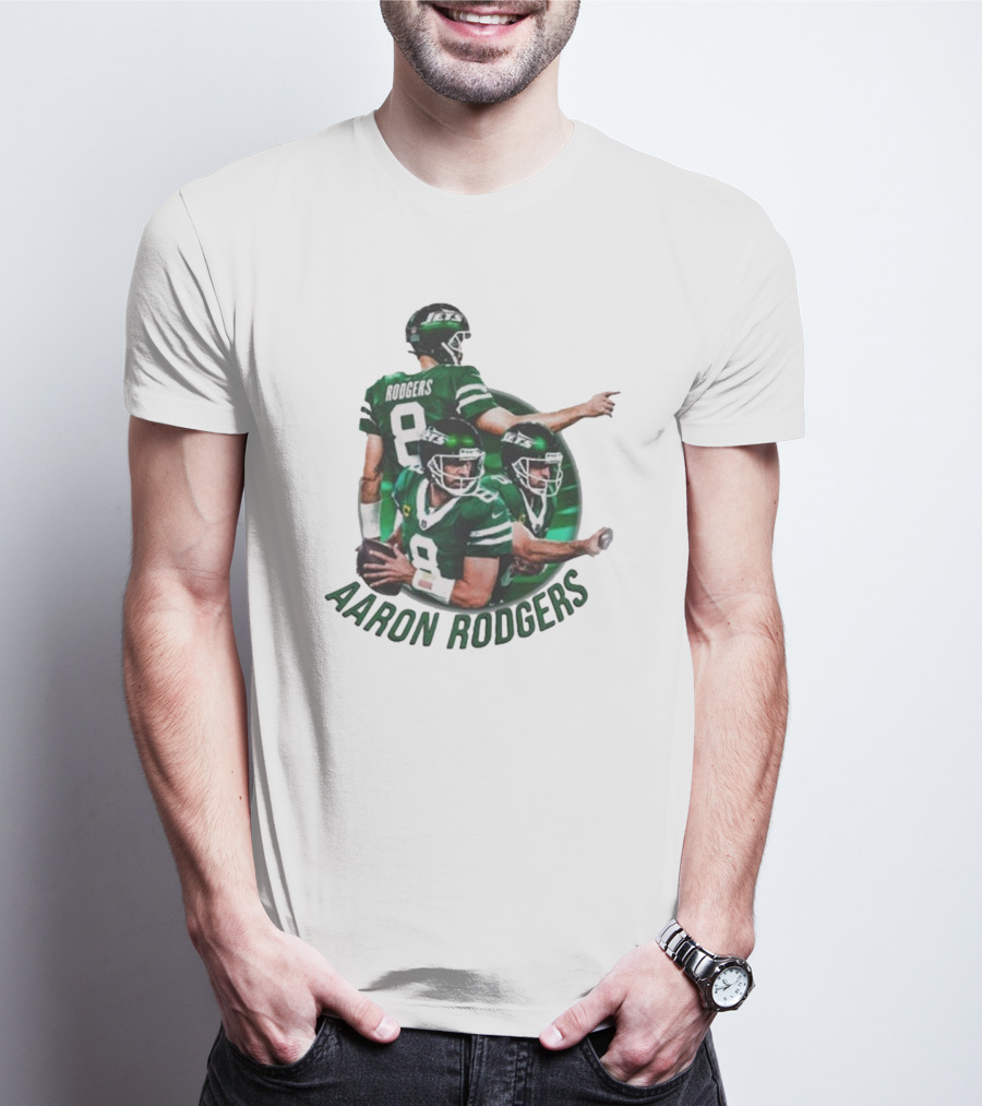 Aaron Rodgers New York Jets NFL Quarterback Number 8 T-Shirt