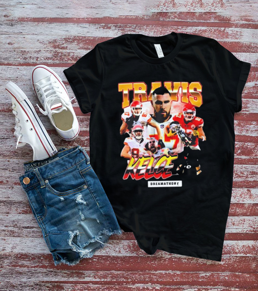 Travis Kelce Kansas City Chiefs Dreamathon Football Player Collage T-Shirt
