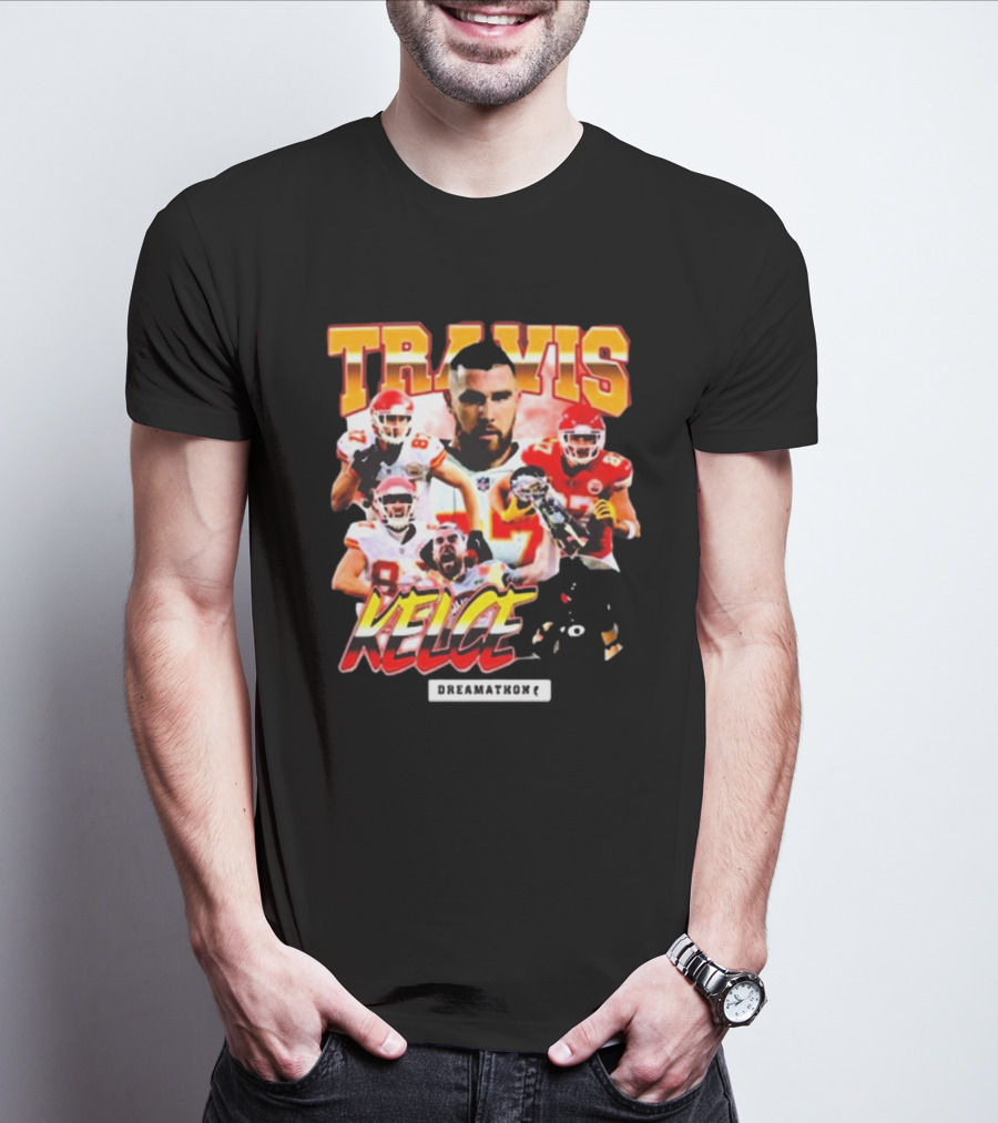 Travis Kelce Kansas City Chiefs Dreamathon Football Player Collage T-Shirt