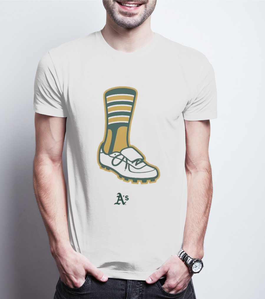 Oakland Athletics A's Iconic Green And Gold Footwear T-Shirt