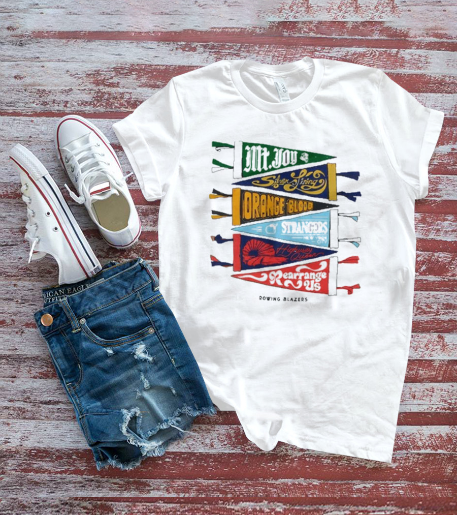 Rowing Blazers X Mt. Joy Silver Lining Orange Blood Strangers Highway Queen Rearrange Us T-Shirt