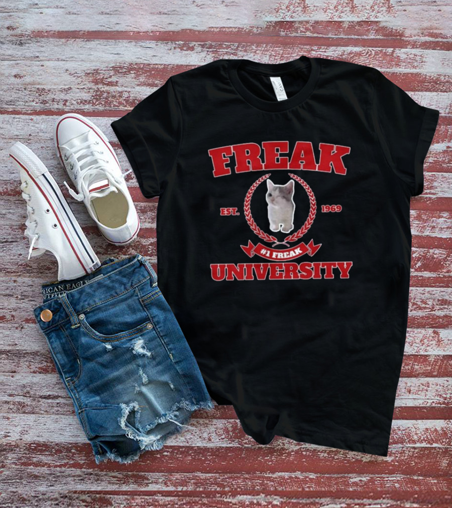 Freak University #1 Freak Cat Est 1969 University Emblem T-Shirt
