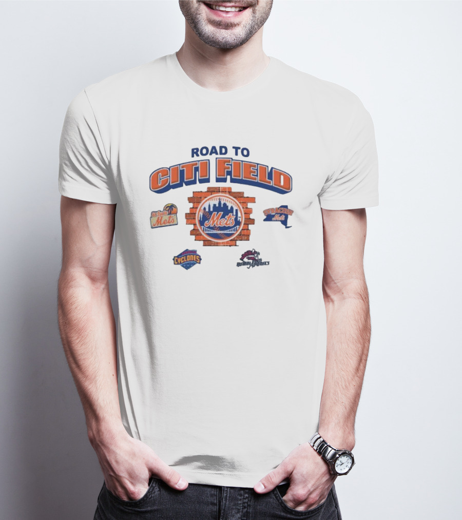 New York Mets Road To Citi Field Brooklyn Cyclones St. Lucie Mets Syracuse Mets T-Shirt