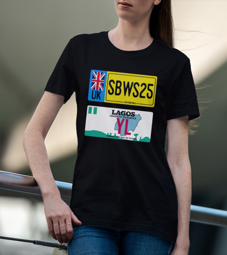 UK SBWS25 Lagos Center Of Excellence Federal Republic Of Nigeria Plate T-Shirt