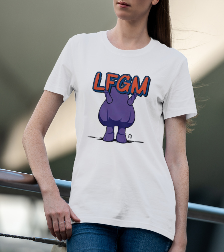 New York Mets LFGM Grimace Athlete T-Shirt